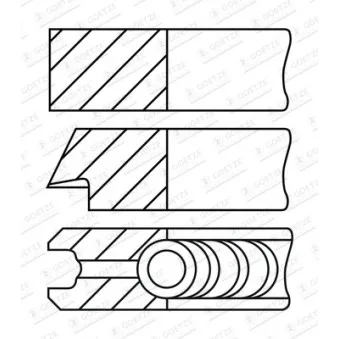 Jeu de segments de pistons GOETZE ENGINE 08-442900-10