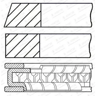 Jeu de segments de pistons GOETZE ENGINE 08-443900-00