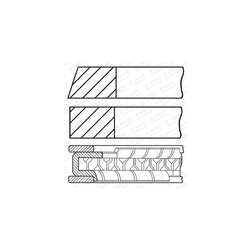 Jeu de segments de pistons GOETZE ENGINE 08-443900-00