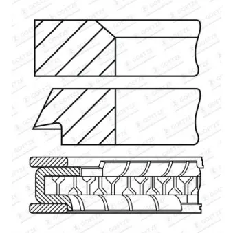Jeu de segments de pistons GOETZE ENGINE 08-446000-00
