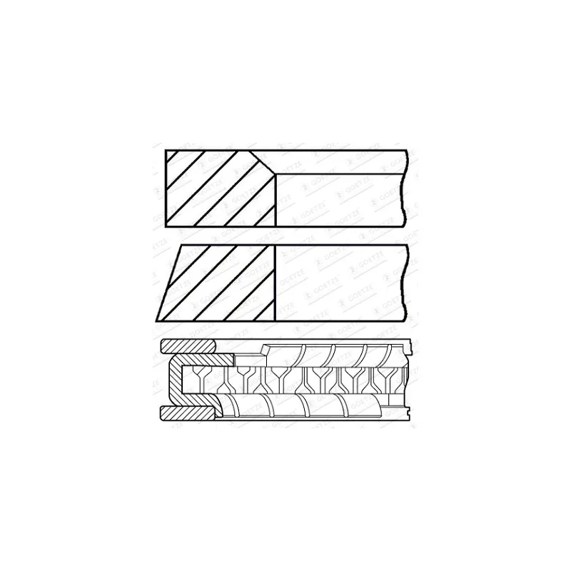 Jeu de segments de pistons GOETZE ENGINE 08-447200-00