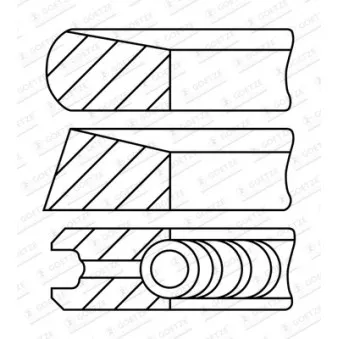 Jeu de segments de pistons GOETZE ENGINE 08-448600-00