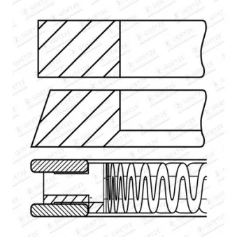 Jeu de segments de pistons GOETZE ENGINE 08-449107-00