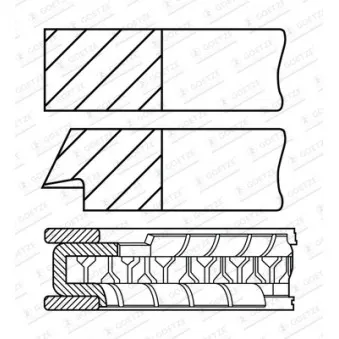 Jeu de segments de pistons GOETZE ENGINE 08-449200-00
