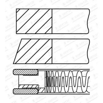 Jeu de segments de pistons GOETZE ENGINE 08-449407-00