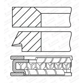 Jeu de segments de pistons GOETZE ENGINE 08-451610-00