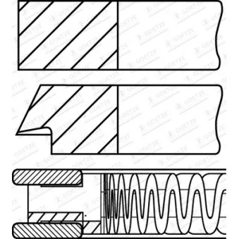 Jeu de segments de pistons GOETZE ENGINE 08-452500-00