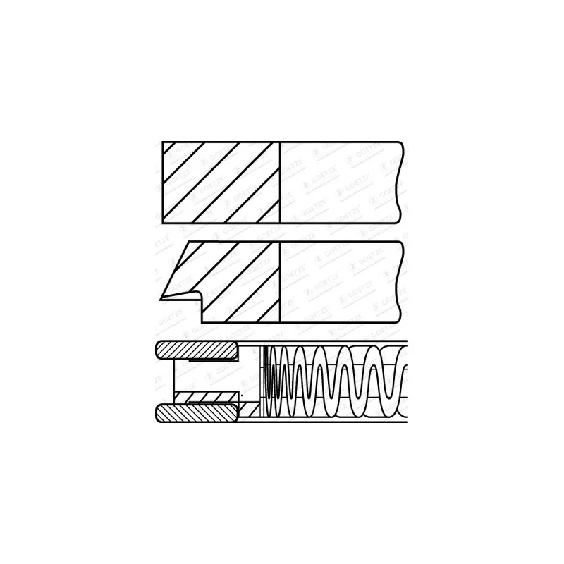 Jeu de segments de pistons GOETZE ENGINE 08-452500-00
