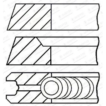 Jeu de segments de pistons GOETZE ENGINE 08-501800-00