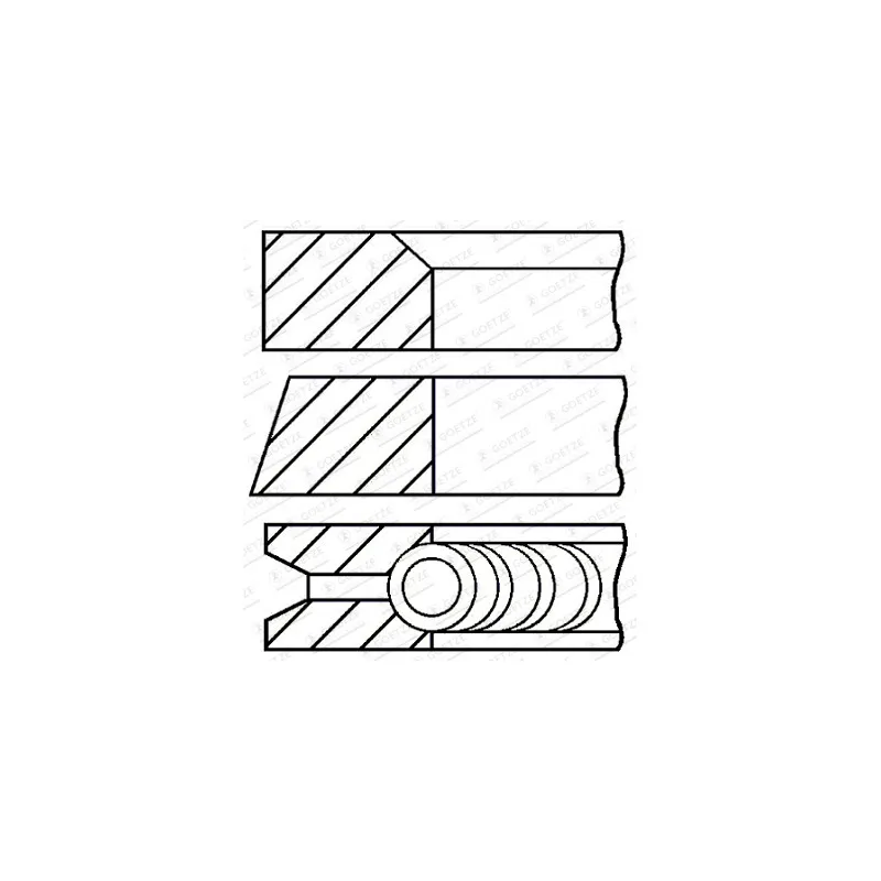 Jeu de segments de pistons GOETZE ENGINE 08-502207-00