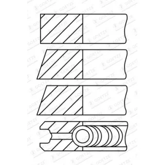 Jeu de segments de pistons GOETZE ENGINE 08-522414-00