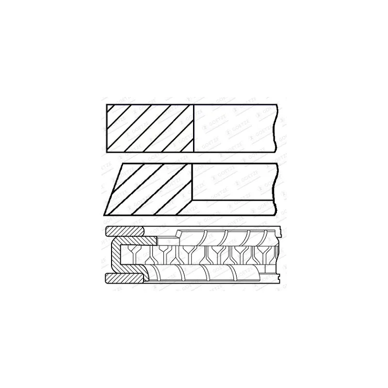 Jeu de segments de pistons GOETZE ENGINE 08-524500-00