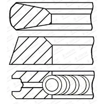 Jeu de segments de pistons GOETZE ENGINE 08-784811-00