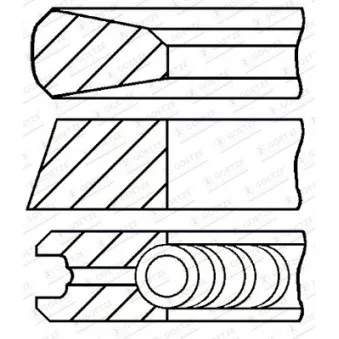 Jeu de segments de pistons GOETZE ENGINE 08-785200-00