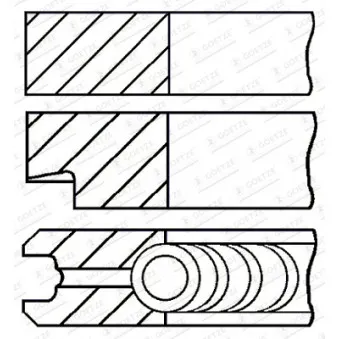 Jeu de segments de pistons GOETZE ENGINE 08-786600-00