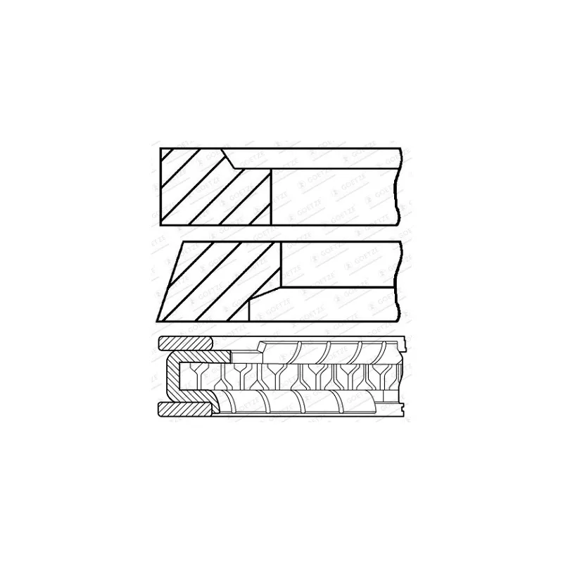 Jeu de segments de pistons GOETZE ENGINE 08-786800-00