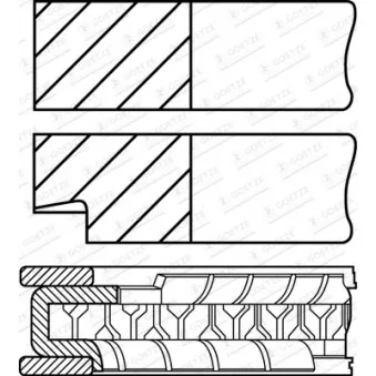 Jeu de segments de pistons GOETZE ENGINE 08-962800-10