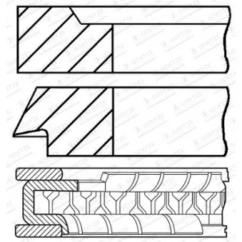 Jeu de segments de pistons GOETZE ENGINE 08-963300-00