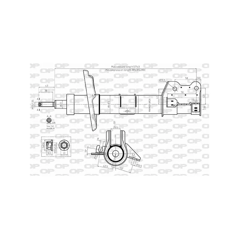 Amortisseur avant gauche OPEN PARTS SAB8598.31