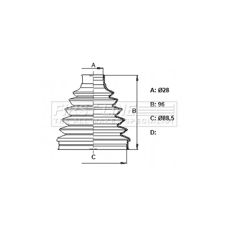 Joint-soufflet, arbre de commande FIRST LINE FCB6398