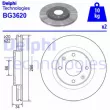 Jeu de 2 disques de frein avant DELPHI BG3620 - Visuel 2
