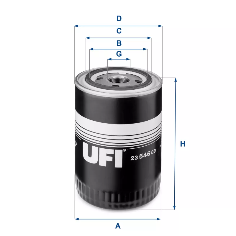 Filtre à huile UFI 23.546.00