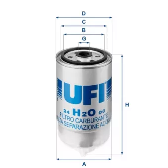 Filtre à carburant UFI 24.H2O.00