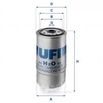 Filtre à carburant UFI 24.H2O.01