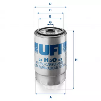 Filtre à carburant UFI 24.H2O.02