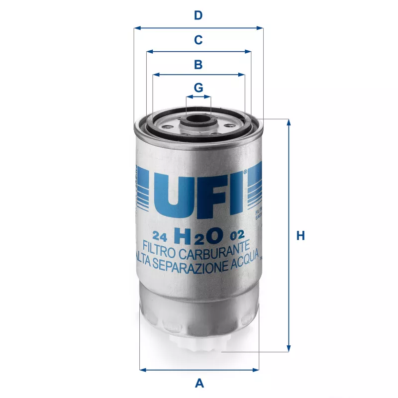 Filtre à carburant UFI 24.H2O.02