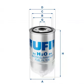 Filtre à carburant UFI 24.H2O.04