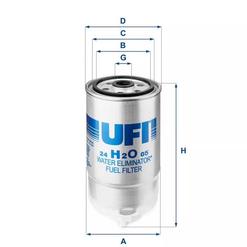 Filtre à carburant UFI 24.H2O.05