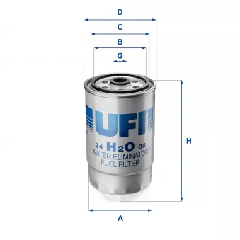 Filtre à carburant UFI 24.H2O.08