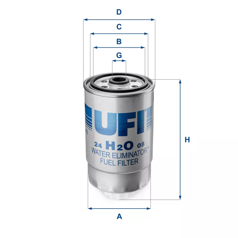 Filtre à carburant UFI 24.H2O.08