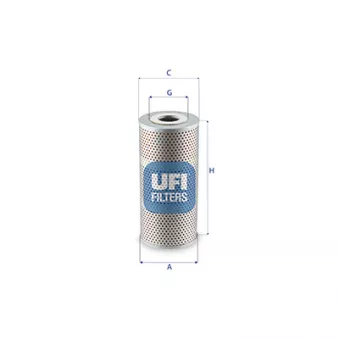 Filtre, système hydraulique de travail UFI 25.672.00