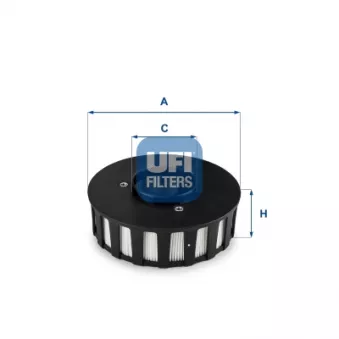 Filtre, ventilation du carter-moteur UFI 27.686.00