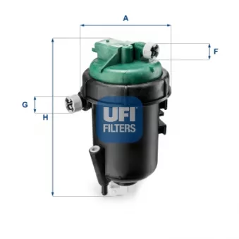 Boîtier, filtre de carburant UFI 55.145.00