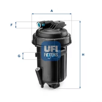 Boîtier, filtre de carburant UFI 55.163.00