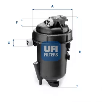 Boîtier, filtre de carburant UFI 55.179.00