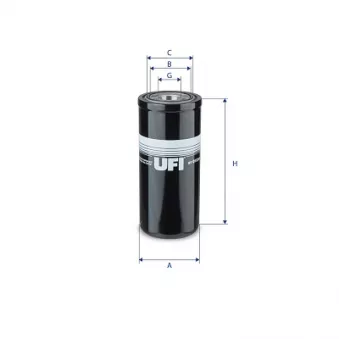 Filtre, système hydraulique de travail UFI 87.012.00