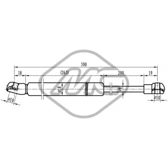 Vérin, capot-moteur Metalcaucho 46813