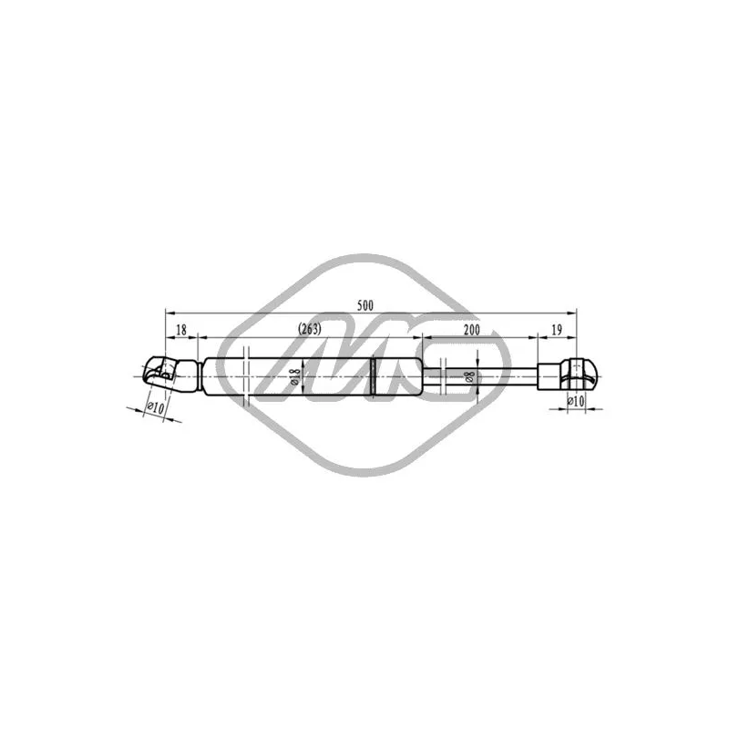 Vérin, capot-moteur Metalcaucho 46852