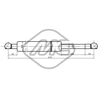 Vérin, capot-moteur Metalcaucho 46860