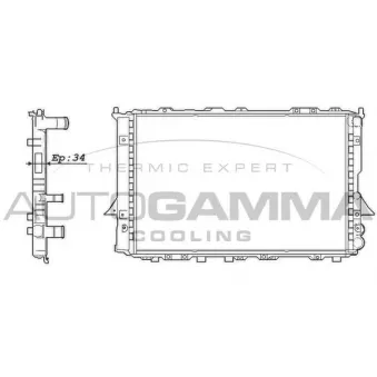 Radiateur, refroidissement du moteur AUTOGAMMA 100057