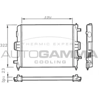 Radiateur, refroidissement du moteur AUTOGAMMA 100149