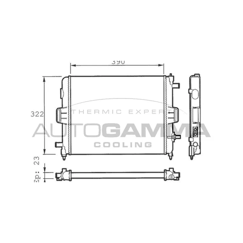 Radiateur, refroidissement du moteur AUTOGAMMA 100149