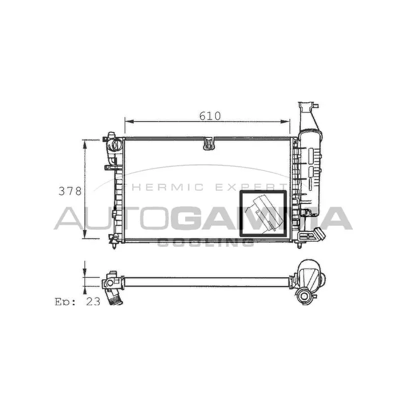 Radiateur, refroidissement du moteur AUTOGAMMA 100156