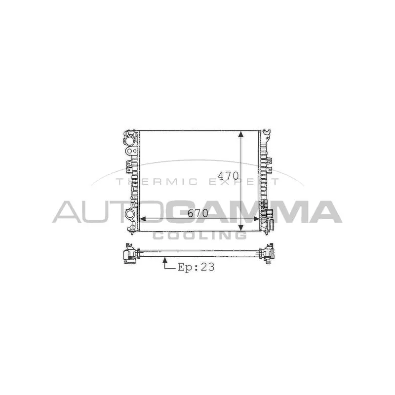 Radiateur, refroidissement du moteur AUTOGAMMA 100185