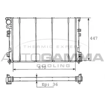 Radiateur, refroidissement du moteur AUTOGAMMA 100187