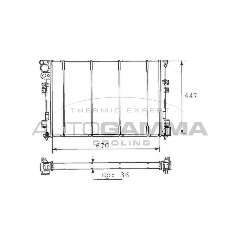 Radiateur, refroidissement du moteur AUTOGAMMA 100187